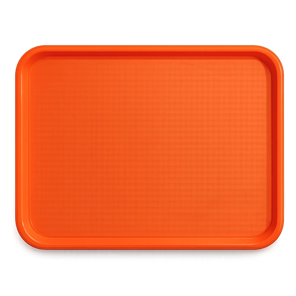 Wundermaxx Fast Food Tray, Rectangular, Plastic, Orange Color