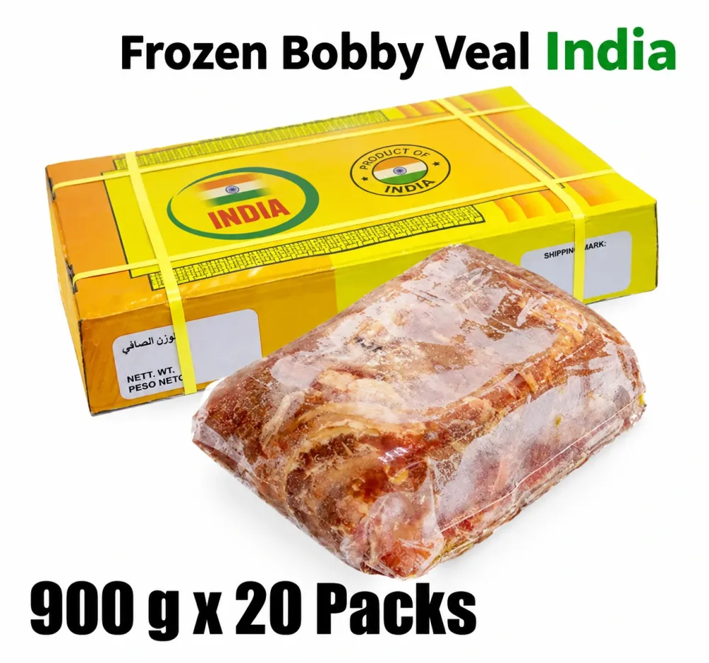 Golden Fresh Halal Bobby Veal, Indian , 1 Box (20 Packs x 900gm Each)
