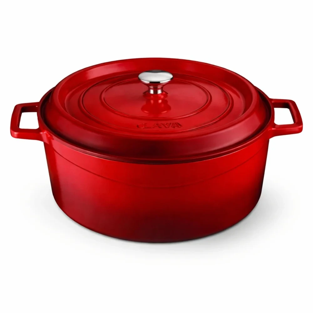 Lava, Pot, Round, 28 cm Diameter, 3.51L Capacity, Cast Iron, Red