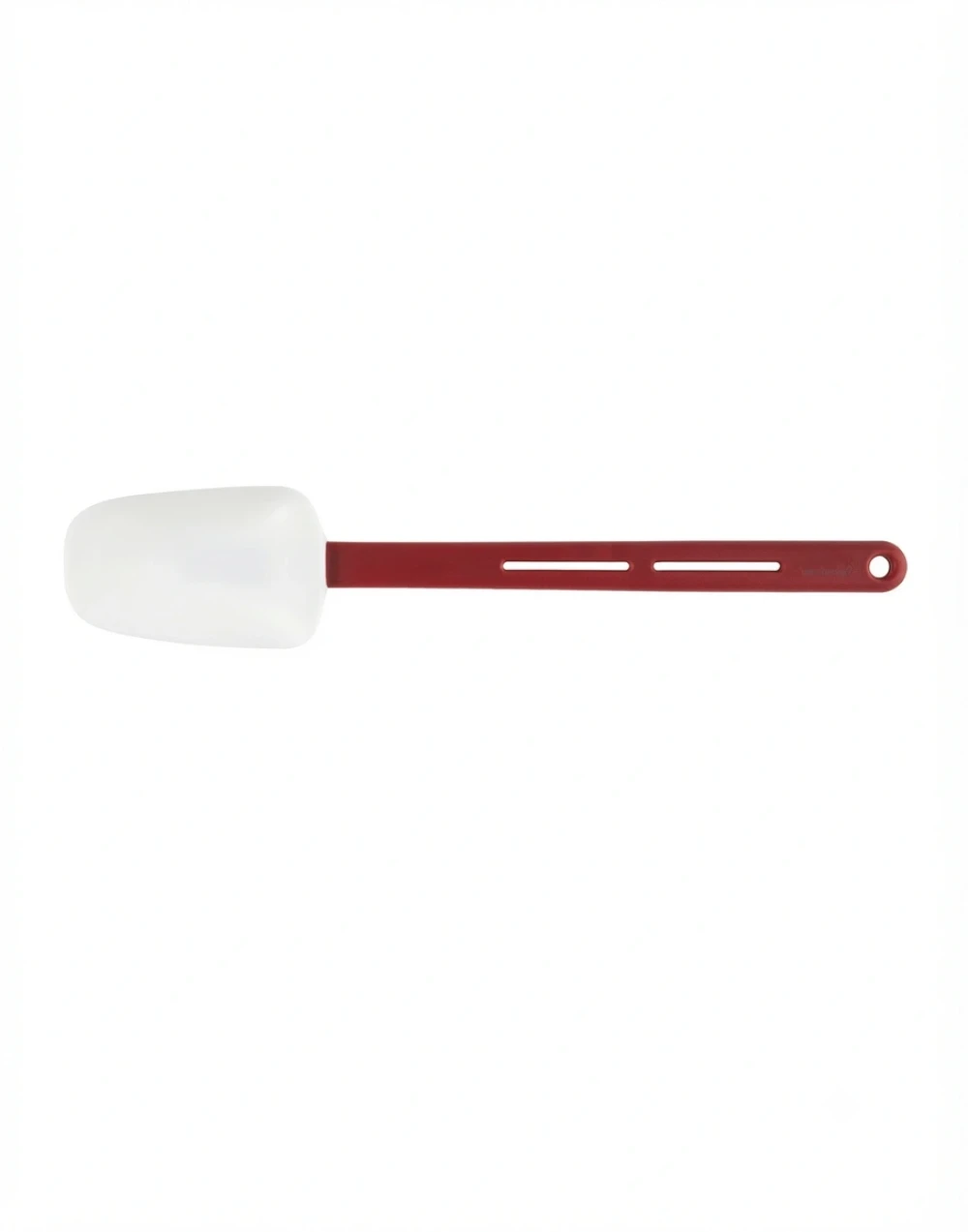High Heat Silicone Spatula Spoon, 14 Inch, White & Red