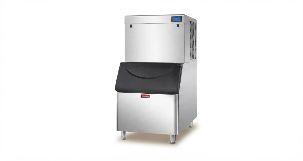 Commercial Cube Ice Maker Machine, 225 kg/24h, 130 kg Storage Capacity, Air Cooled, 220V, 56 × 83 × 166 cm (L × W × H)
