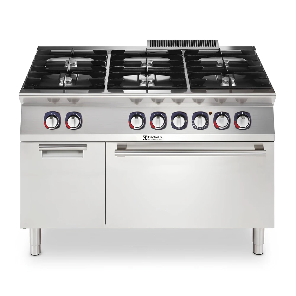 Electrolux, Commercial Gas with Electric Oven, 6 Burners, Cupboard