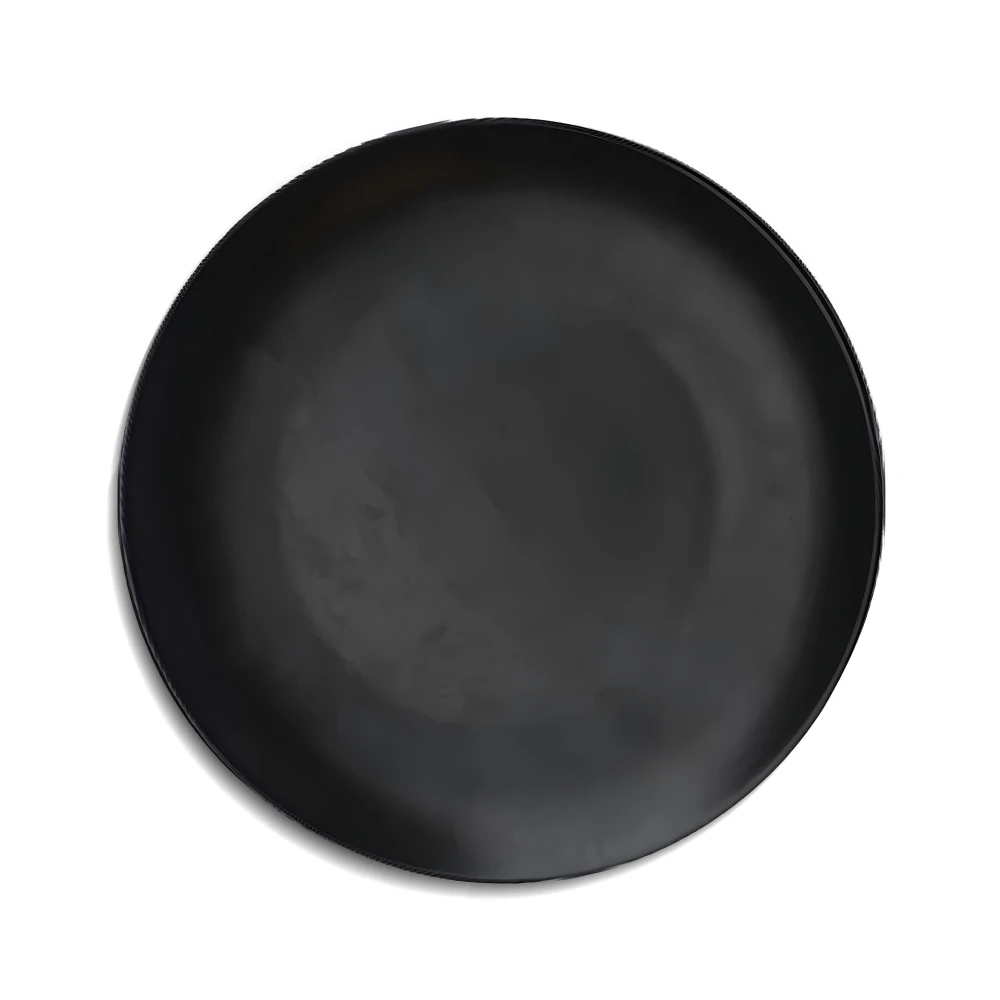 Melamine 25 cm Matte Flat PlateBlack