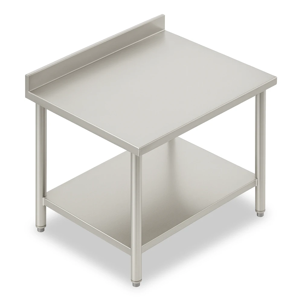 Culinex, Work Table, Stainless Steel, With Splash Guard, Rectangular, Floor Standing, 1.2 mm thickness