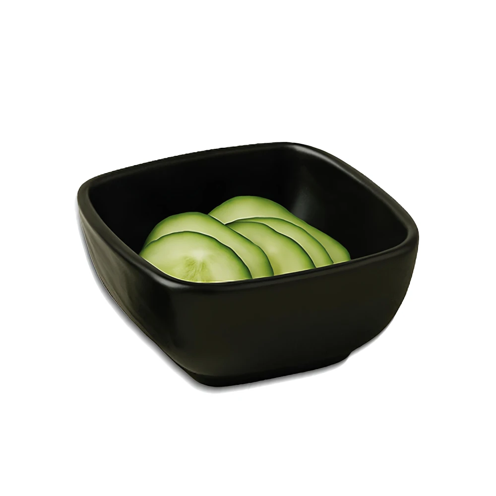Melamine 10 cm Matte Mini Square Bowl Black