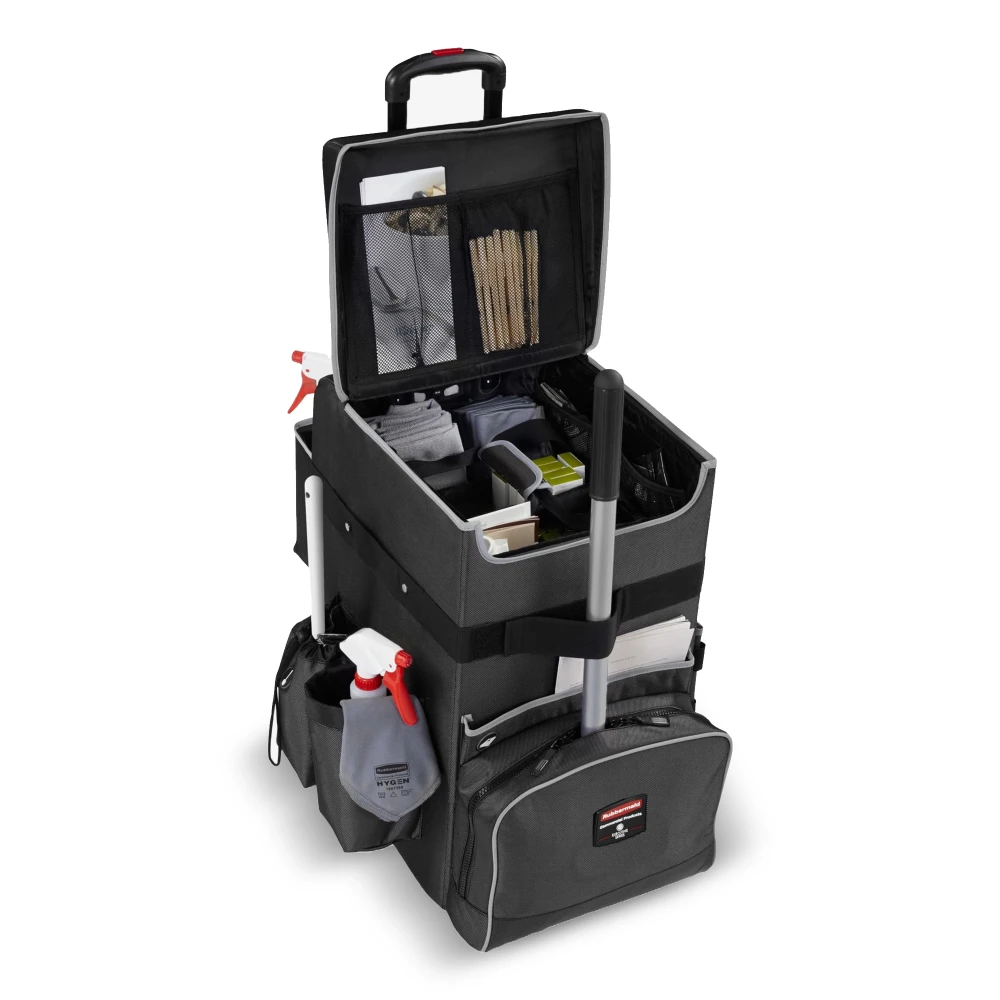 Rubbermaid, Executive Service Cart, 3 Shelves, 27 kg Capacity, Black