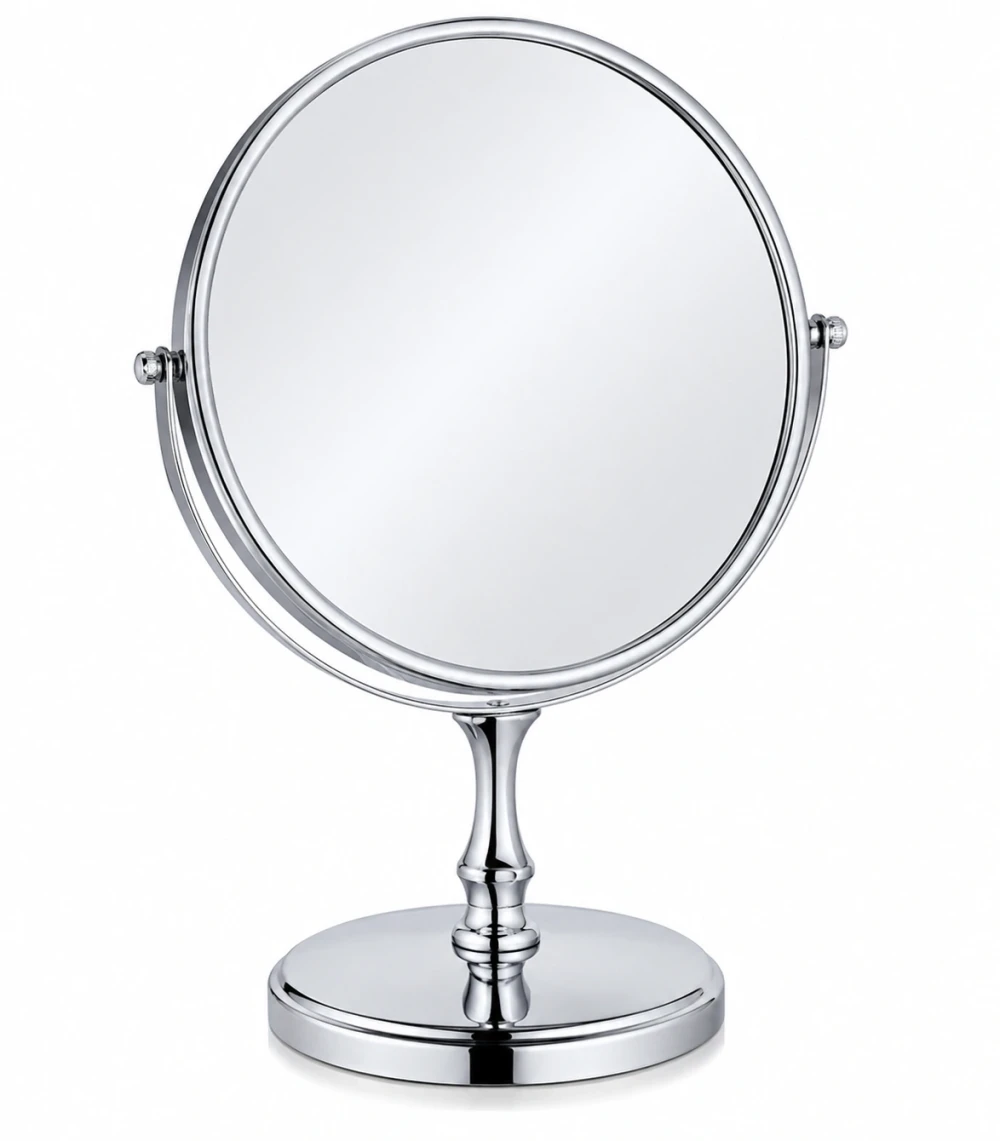 Desk Cosmetic Mirror, 8 Inch, Regular Mirror, 3x–5x Magnification