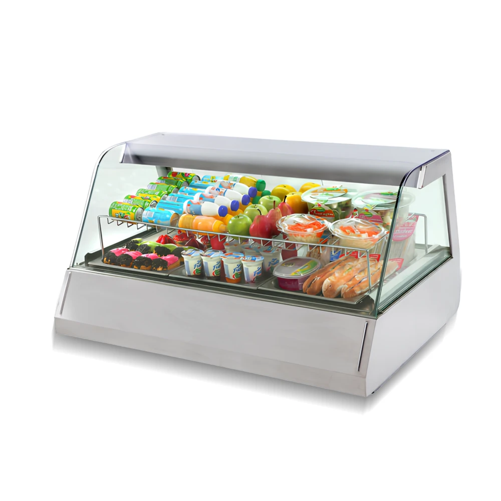 Roller Grill, Refrigerated Display Cabinet, Curved Glass, 3 Pans