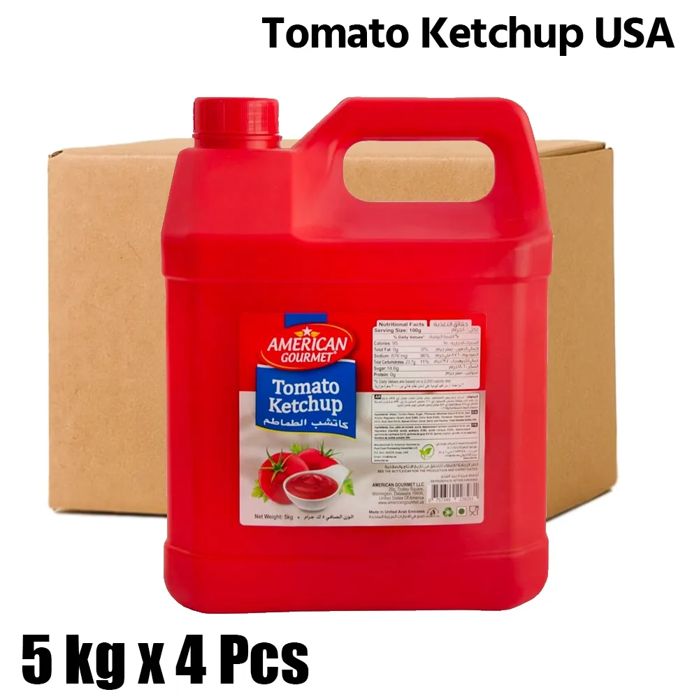 American Garden Halal Tomato Ketchup, 1 Box (4 x 5kg)