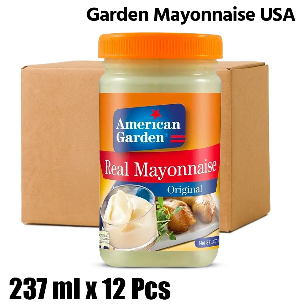 American Garden Halal Mayonnaise, 1 Box (12 Packs x 237ml Each)