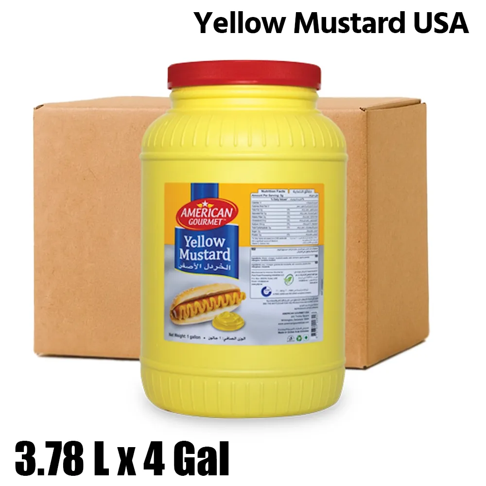 American Garden Halal Yellow Mustard, 1 Box (4 Gal x 3.78L Each)