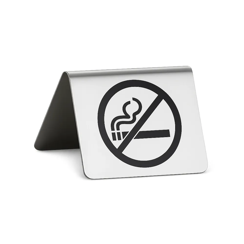 Tablecraft, Non Smoking Sign, Stainless Steel, 6 cm Length, 7 cm Width