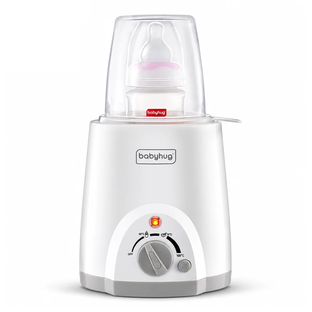 Babyhug 3-in-1 Bottle Warmer & Sterilizer with Quick Heating, Auto Cut-Off, Overheat Protection & Even Heat Distribution, BPA Free – White