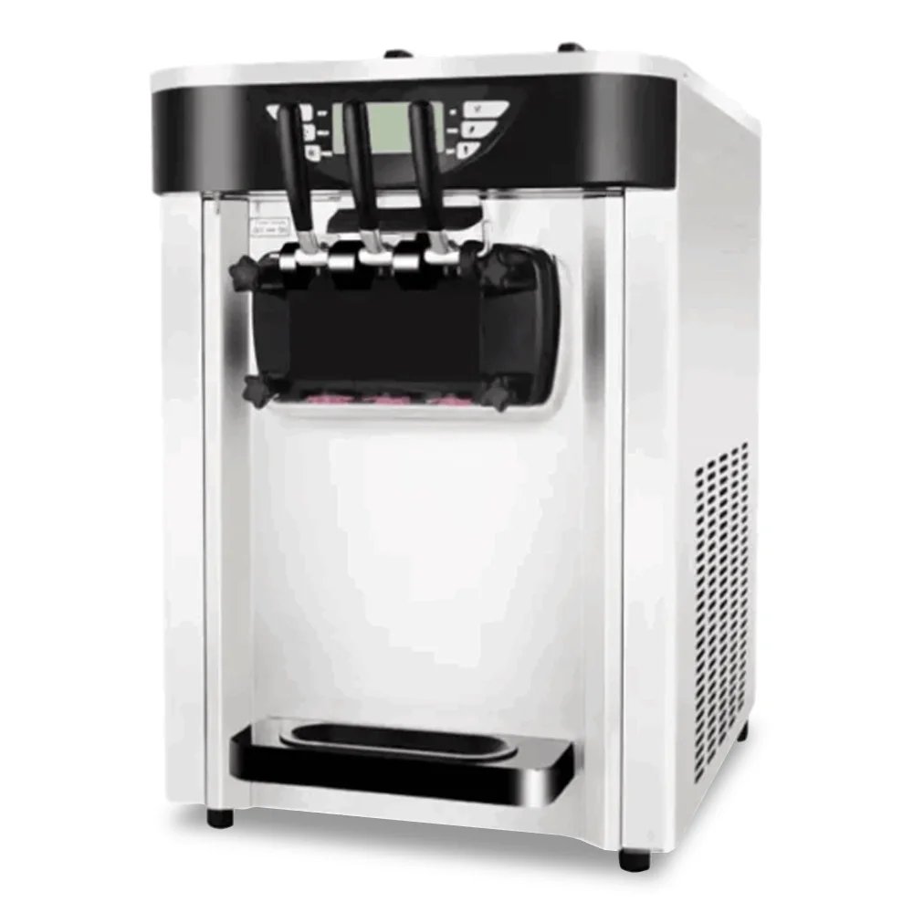 Soft Ice Cream Machine Countertop Electric 3 Flavour 18–20L/hr Output Stainless Steel 54 × 66.5 × 79 cm (L × W × H)
