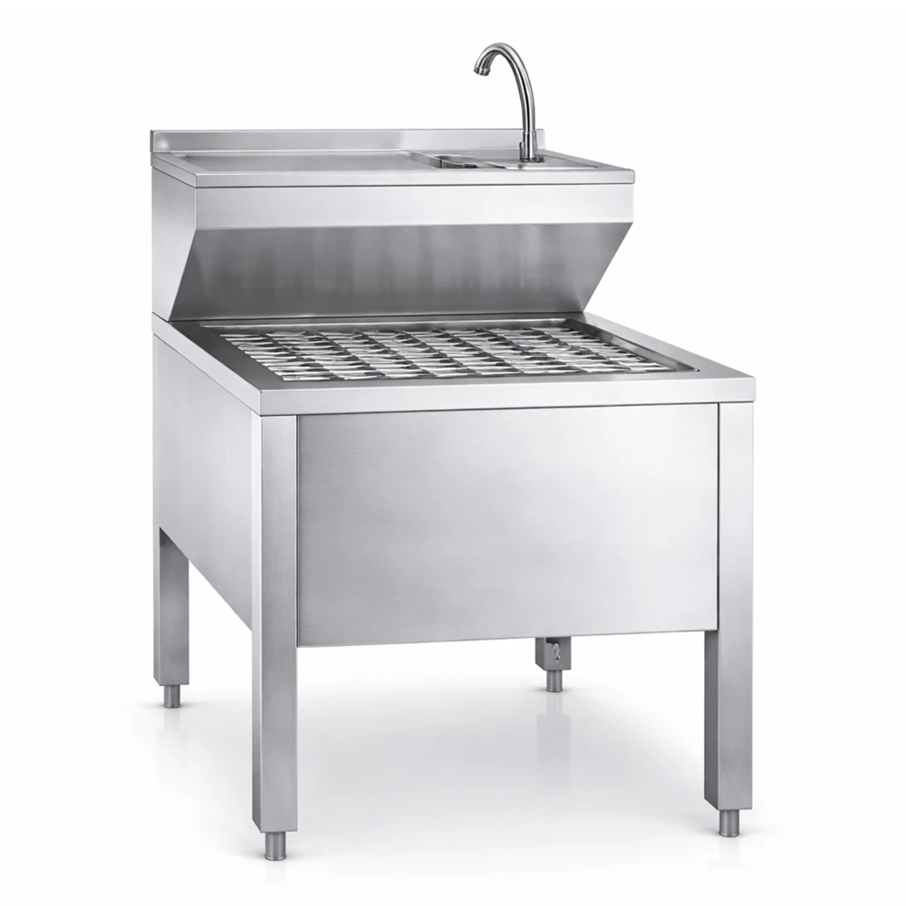 Mop Sink with Hand Wash Stainless Steel 1.0 mm Thickness Heavy Duty Utility Design 50 × 59 × 90 cm (L × W × H)
