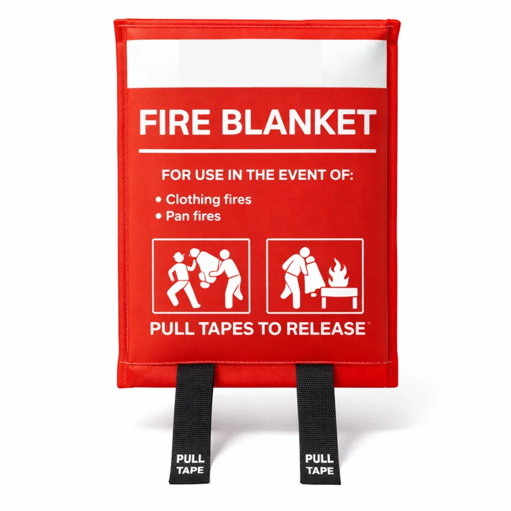 Fire Blanket Fiberglass Fabric Kitchen & Commercial Fire Safety 120 × 180 cm (L × W)