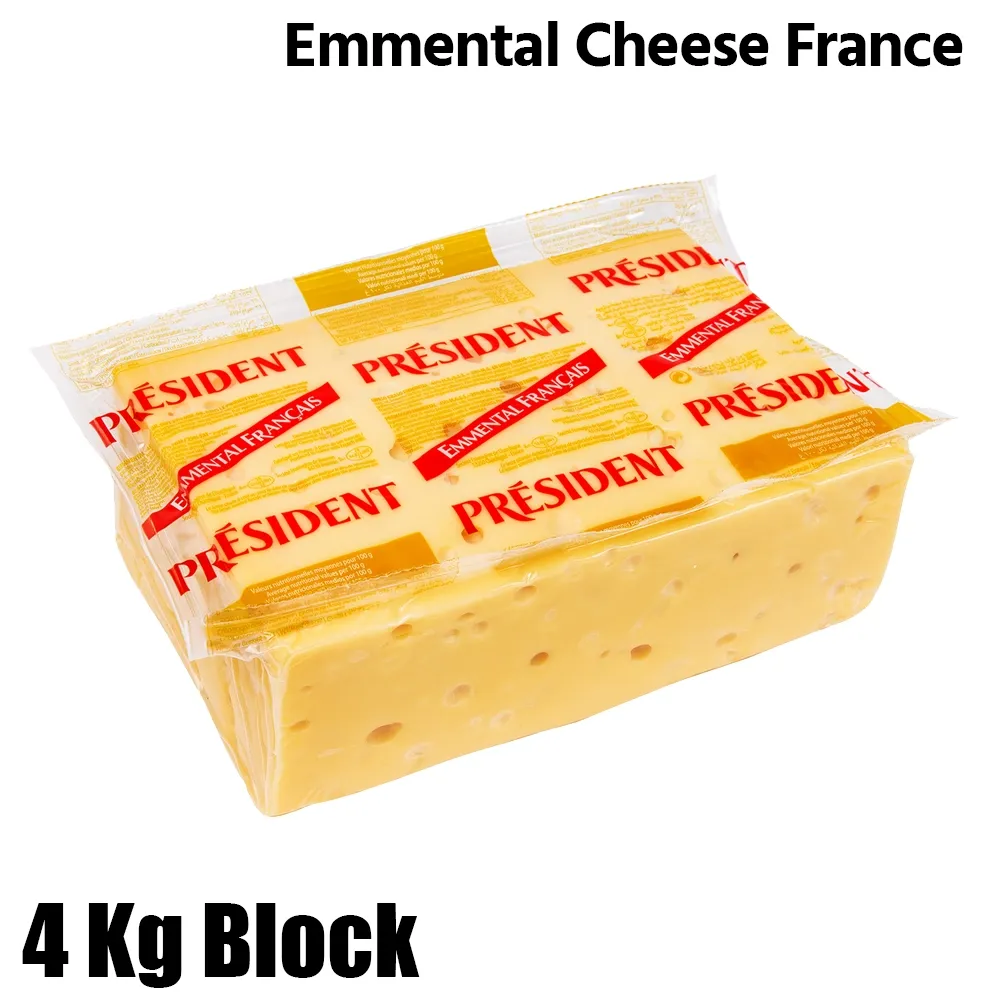 President Emmental Cheese, France, 4Kg Block - For Hotel, Restaurant & Catering Use