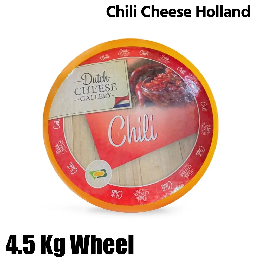 Cheese Gallery Gouda Cheese with Chili, Holland, 4.5Kg Wheel - For Hotel, Restaurant & Catering Use
