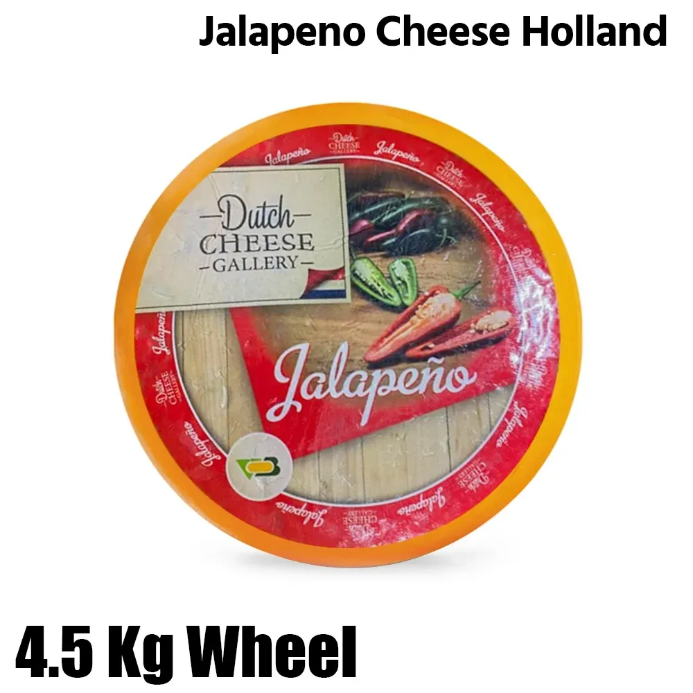 Cheese Gallery Gouda Cheese with Jalapeno, Holland, 4.5Kg Wheel - For Hotel, Restaurant & Catering Use