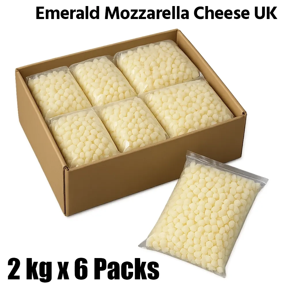 Emerald Mozzarella Cheese, Diced, Uk, 12Kg Box (6 Packs X 2Kg Each) - For Hotel, Restaurant & Catering Use