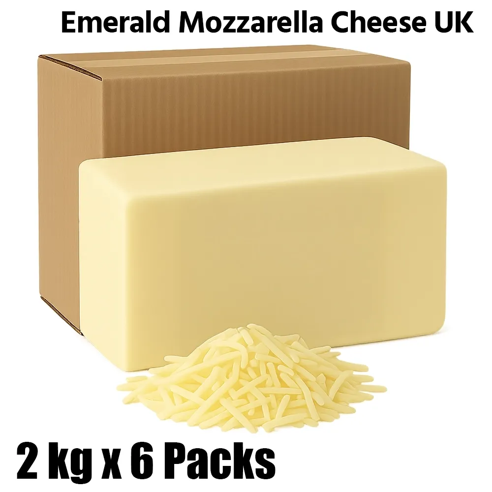 Emerald Mozzarella Cheese, Shredded, Uk, 12Kg Box (6 Packs X 2Kg Each) - For Hotel, Restaurant & Catering Use