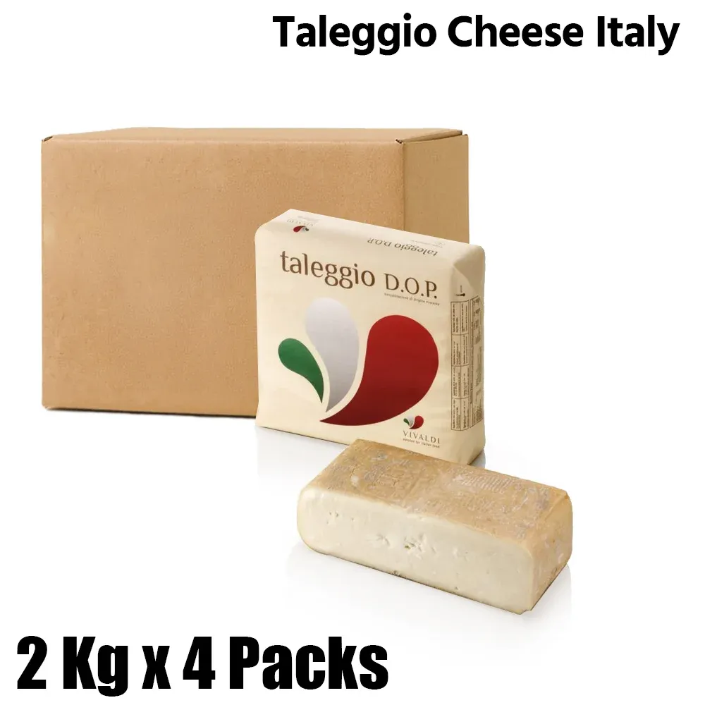 Vivaldi Taleggio Cheese, Italy, 8Kg Box (4 Packs x 2Kg Each) - For Hotel, Restaurant & Catering Use