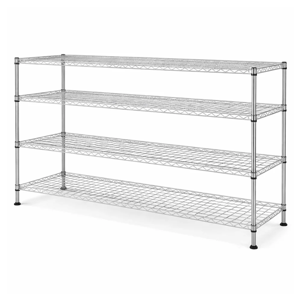 Stand 4 Tier Stainless Steel Chrome Plated Heavy Duty 275 kg/ShelfLoad Capacity 122 × 44.5 × 185 cm (L × W × H)