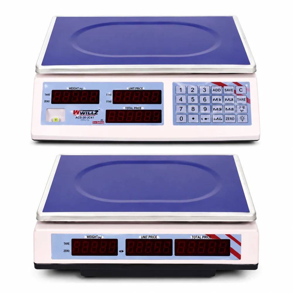 Price Computing Weighing Scale Rear Display Type Electric Platter Size 230 x 310 mm Blue Color