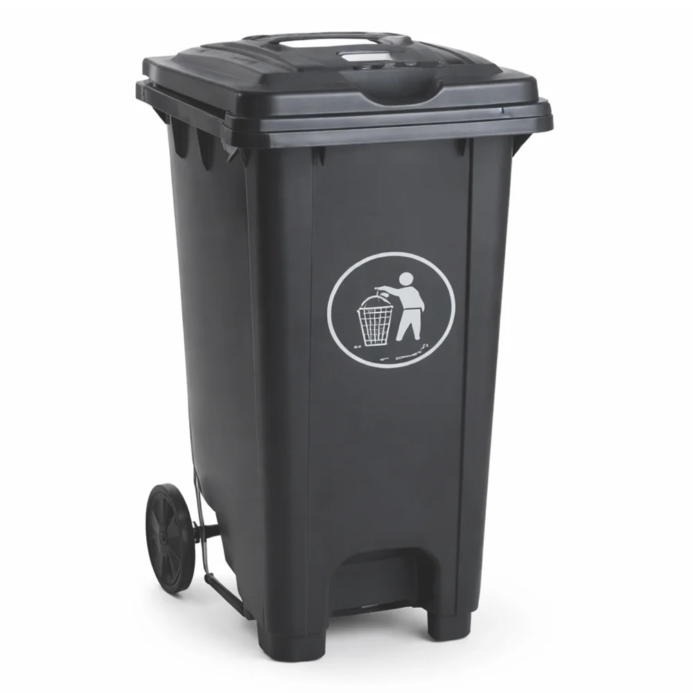 Garbage Bin 100L Capacity Plastic Body 2 Wheel Mobile Design 55.5 × 47.5 × 83 cm (L × W × H)