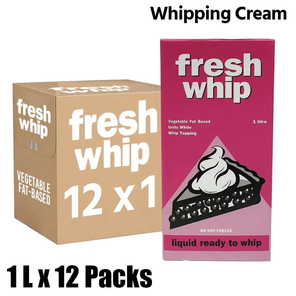 Fresh Whip Non-Dairy Whipping Cream, 1 Case (12 Pack x 1L Each)
