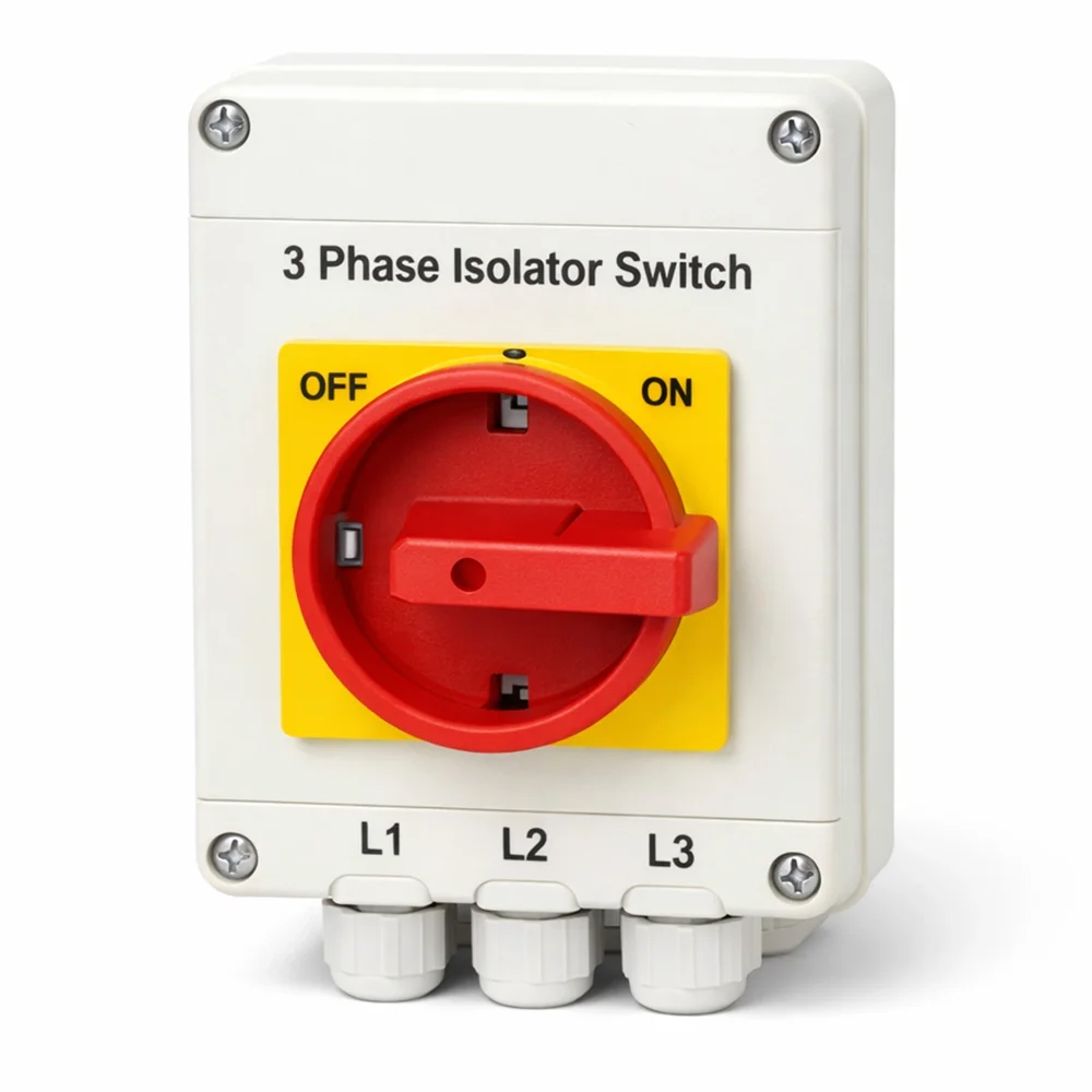 3 Phase Isolator Switch Flame Retardant Thermoplastic Enclosure