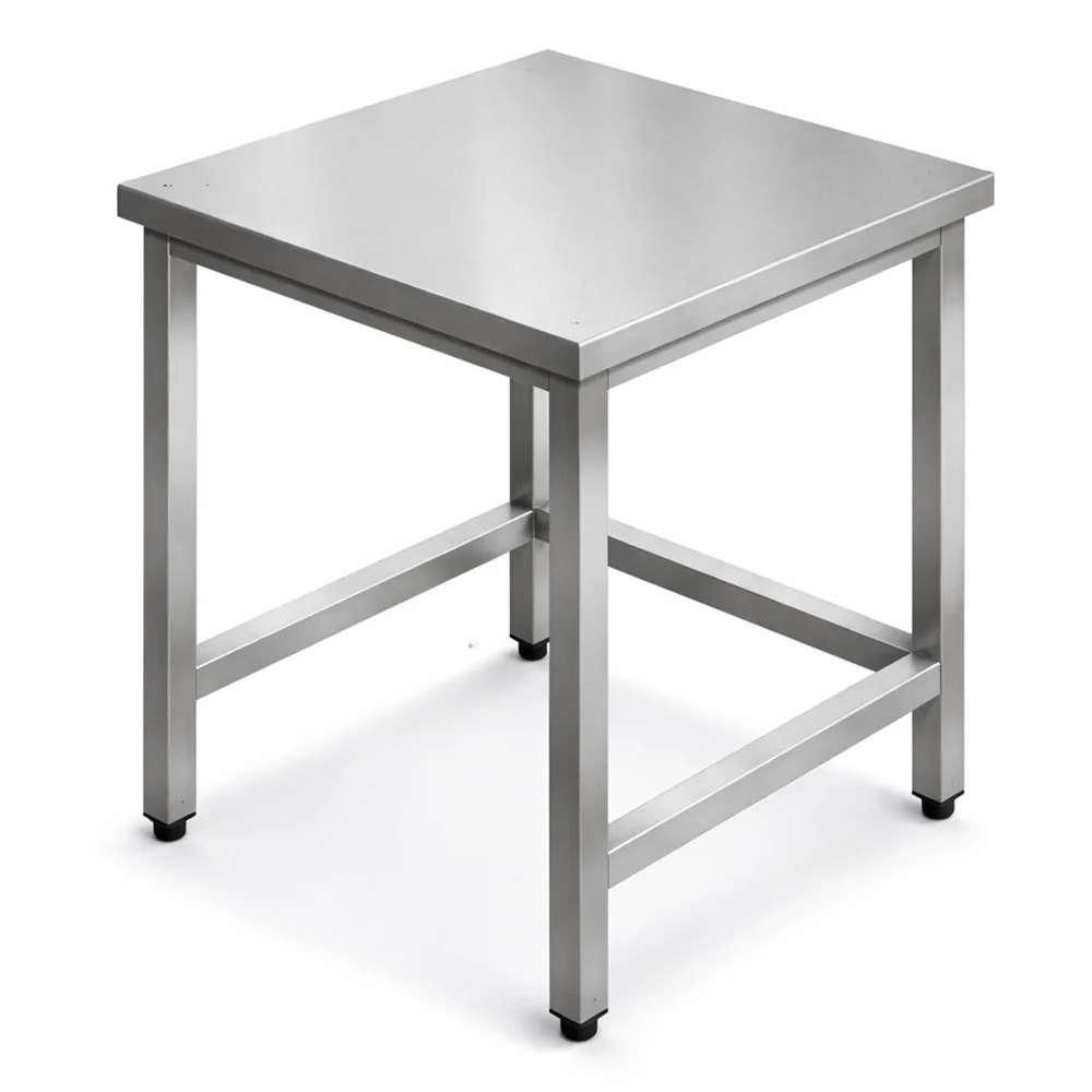 Work Table Stainless Steel Chrome Finish Compact Design 73 × 50 × 16.5 cm (L × W × H)