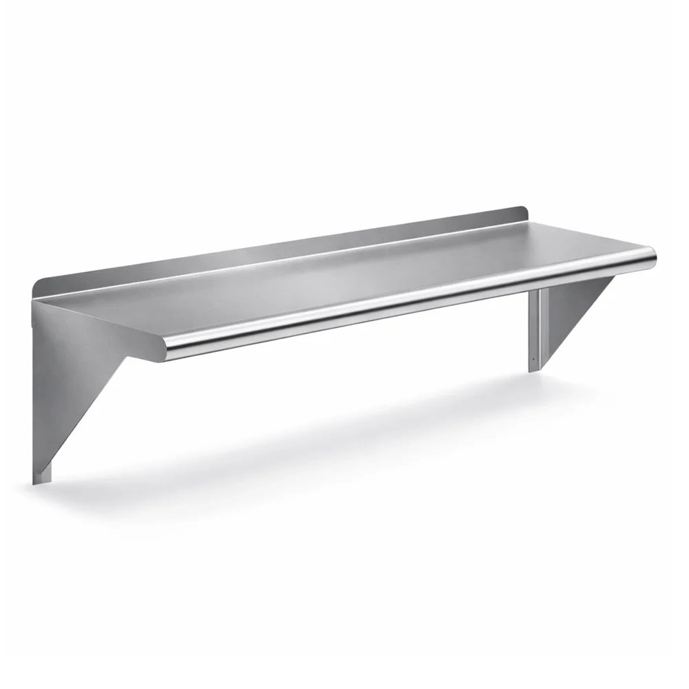 Wall Shelf Single Tier Stainless Steel Chrome Finish 120 × 35 cm (L × W)