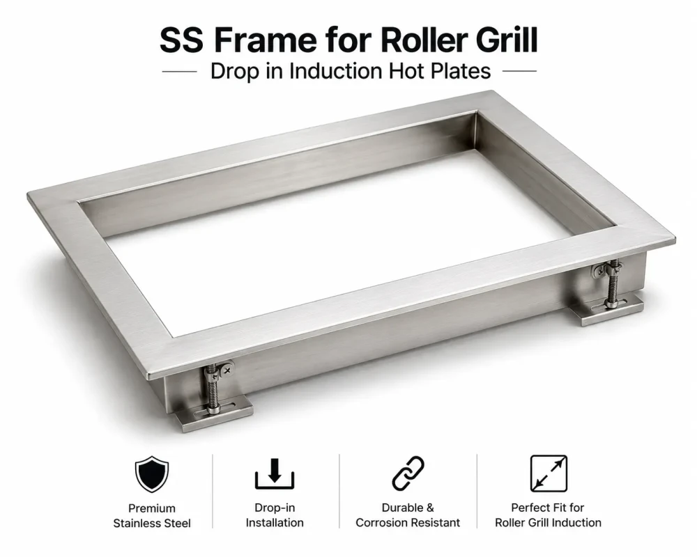 Stainless Steel Frame For Roller Grill Drop In Induction Hot Plates Mounting Frame