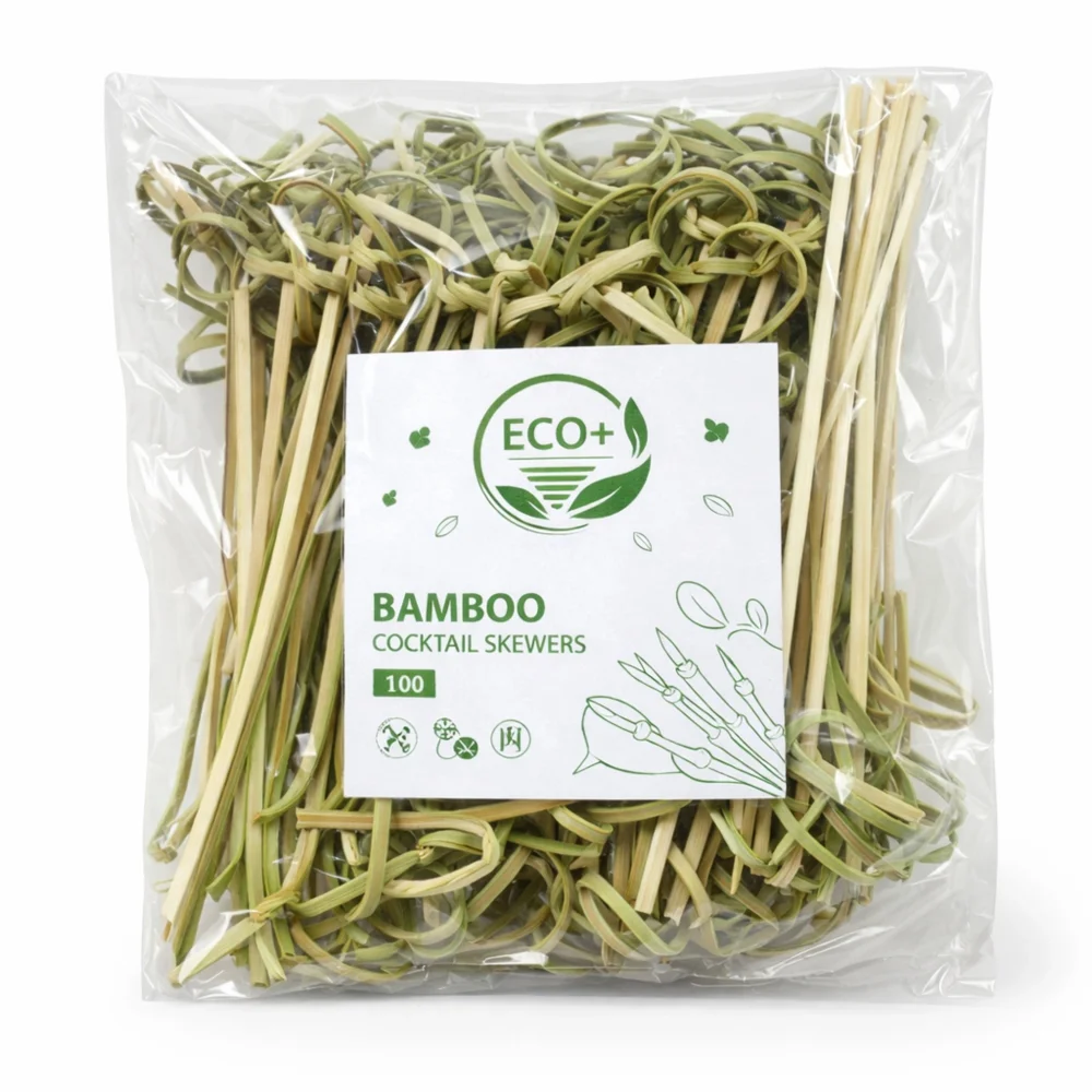 Free Plastik Disposable Wooden Looped Pick 12 cm, Pack of 10000 pcs