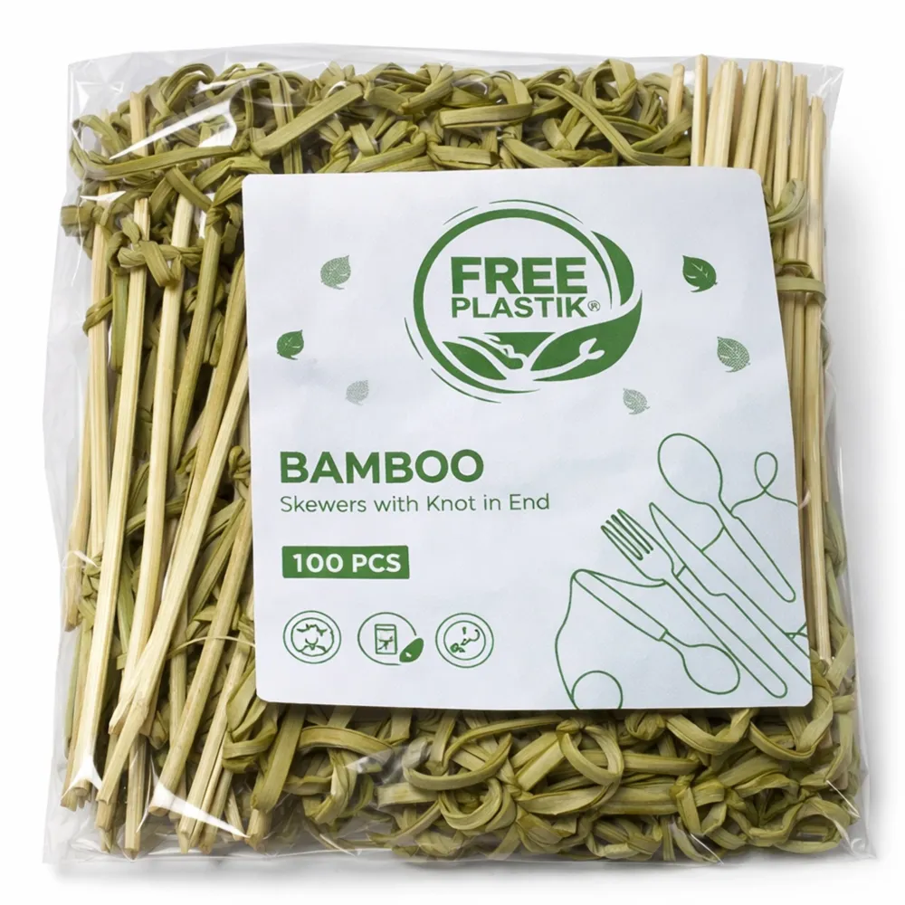 Free Plastik Disposable Wooden Looped Pick 9 cm, Pack of 10000 pcs