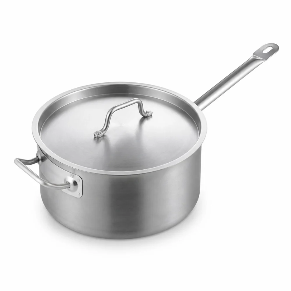 Deep Saucepan D26cm x H15cm - 8L with Lid Side Handle Stainless Steel