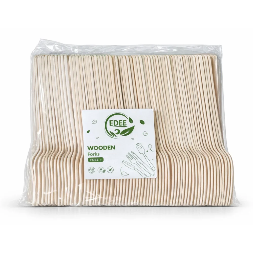 Free Plastik Disposable Table Fork 16 cm Wooden Pack of 1000 pcs