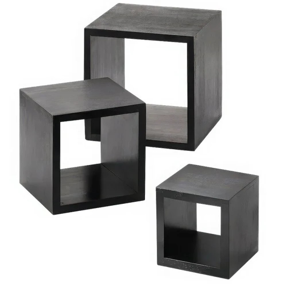 American Metalcraft, Riser Set, Wood, Black, 3-Piece Display Set