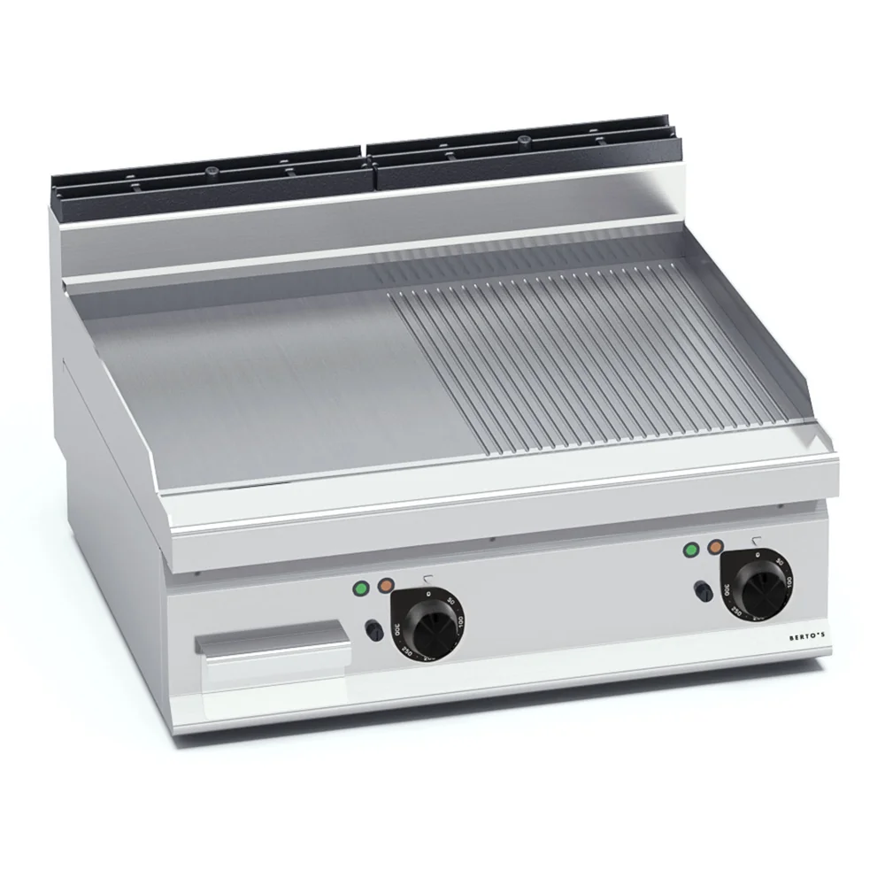 Bertos, Fry Top, Half Ribbed and Half Flat Plate, 9.6 kW, Electric