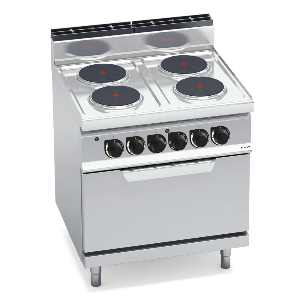 Bertos, Cooking Range With Oven, 4 Round Plates, 1 Oven, 4 Racks, 17.9 kW, Electric