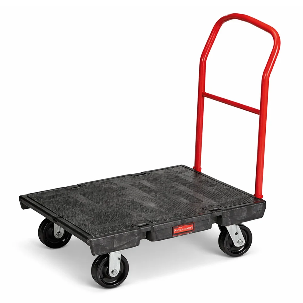 Rubbermaid, Heavy-Duty Platform Truck, 454 kg Load, Fixed Handle, 4 Wheels