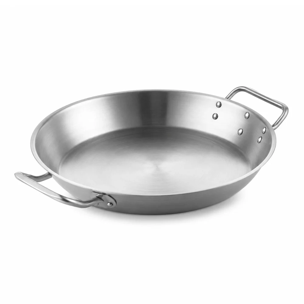 Frying Pan D36cm x H5.3cm Double Ears Sandwich Bottom Stainless Steel