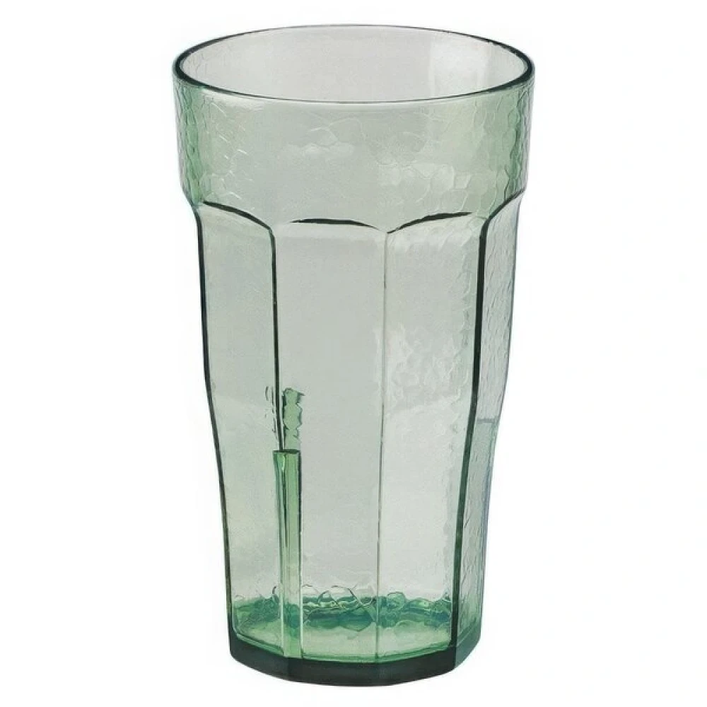 Polycarbonate Tumbler 12 oz Drinking Glass 3.1" Top Diameter × 5" Height Spanish Green Transparent