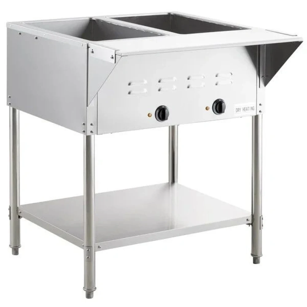 Stainless Steel Steam Table 2 GN Capacity Insulated Tank 80 × 70 × 90 cm (L x W x H)