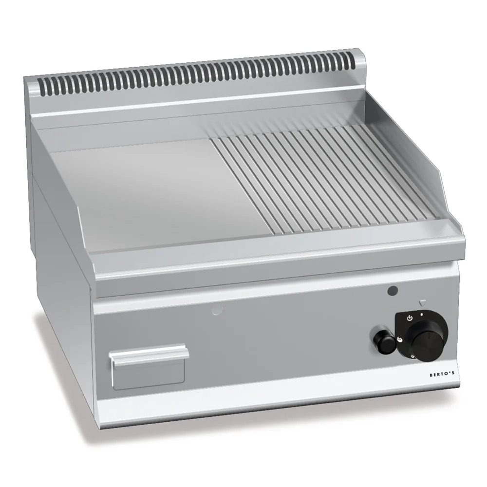 Bertos, Fry Top, Half Ribbed and Half Flat Plate, 8 kW, Gas