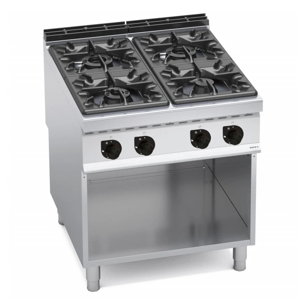 Bertos, Cooking Range On Cabinet, 4 Burners, Gas, 34.5 kW