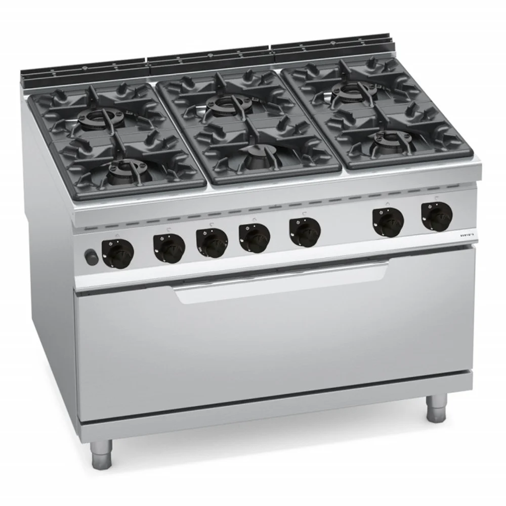 Bertos, Cooking Range With Oven, 6 Burners, 1 Oven, Gas, 65.5 kW