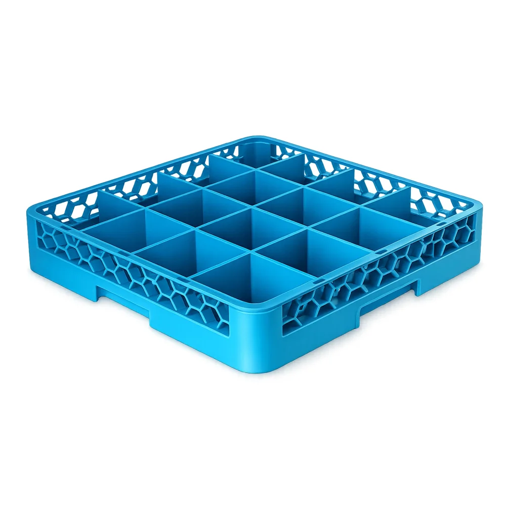 Chef360 Glass Rack 16 Compartment Blue