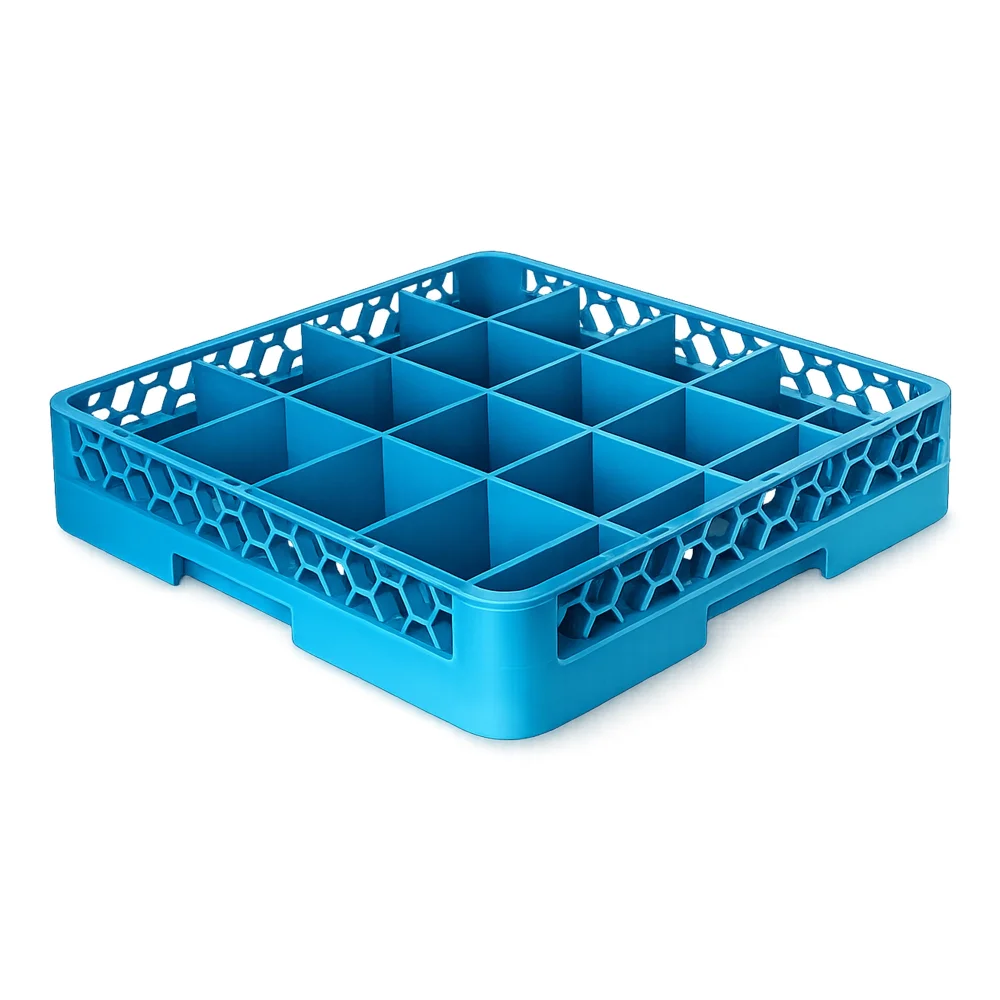 Chef360 Glass Rack 25 Compartment Blue